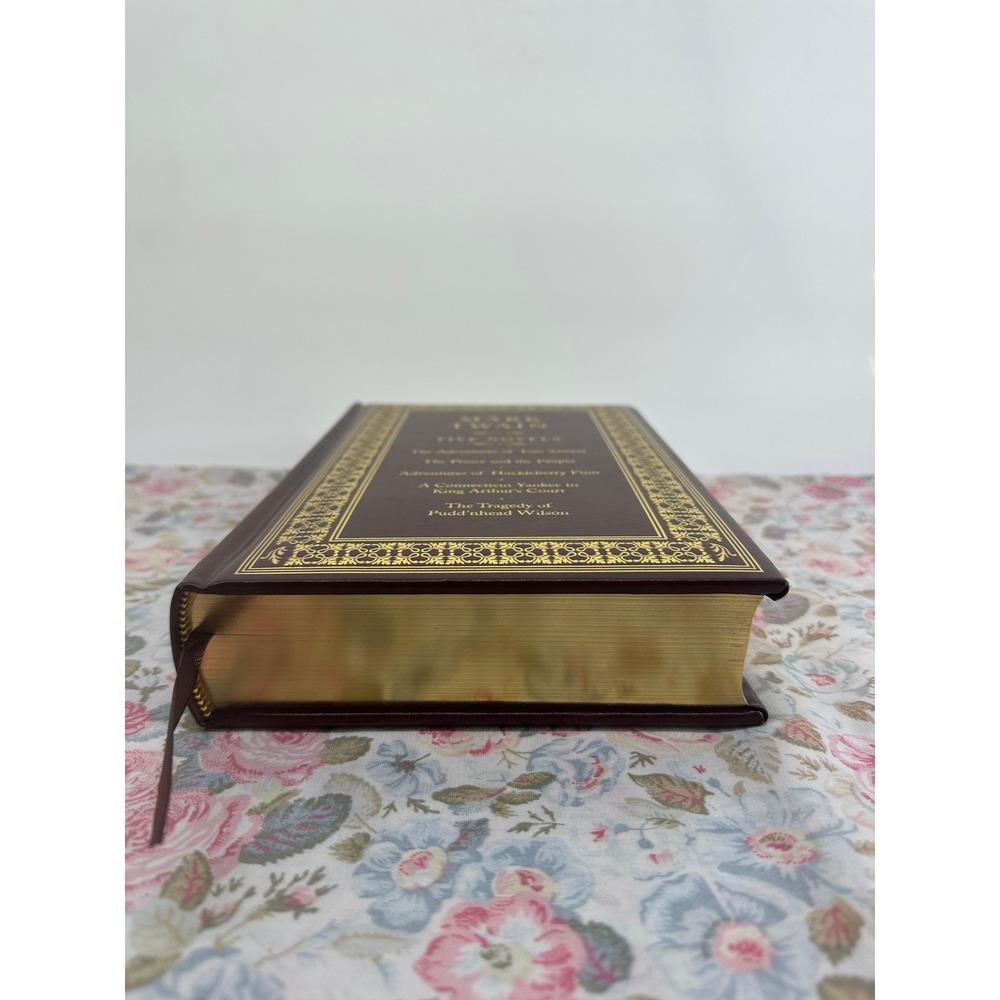 Mark Twain Five Novels Canterbury Classics Gilded Leather Bound Burgundy Gold - Picture 5 of 10